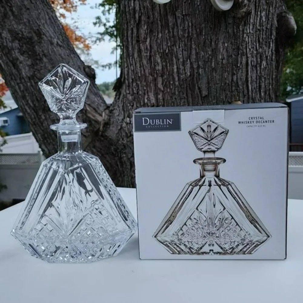 Dublin Collection Triangular‎ Crystal Wine Whiskey Liquor Decanter 610ml